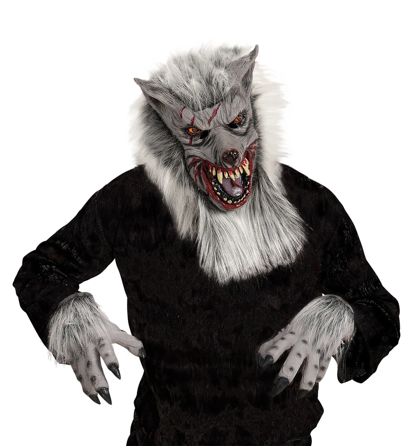 Weerwolf masker met veel haar