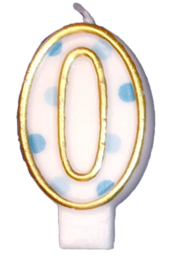 Cijferkaars gespikkeld blauw '0'