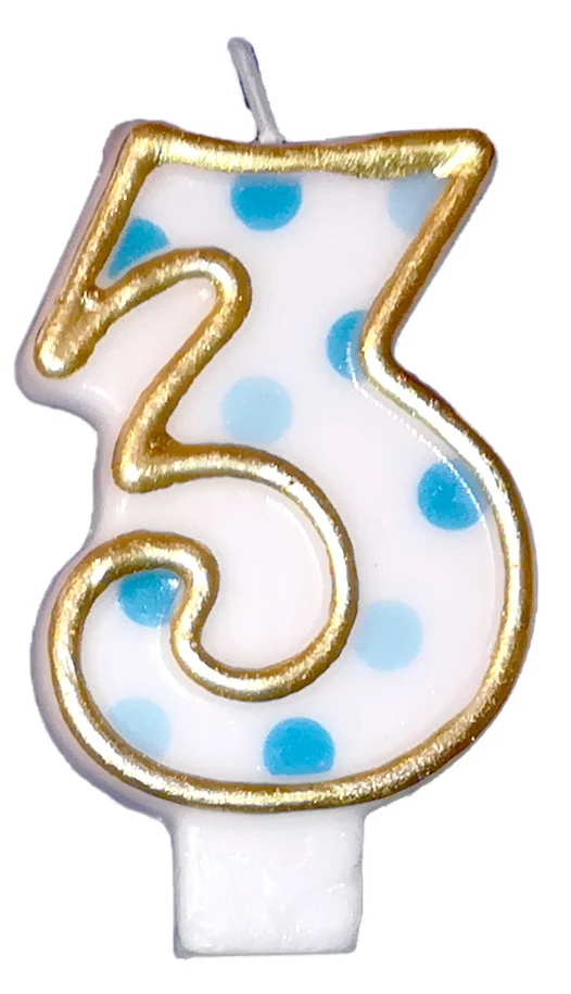 Cijferkaars blauw 3 gespikkeld