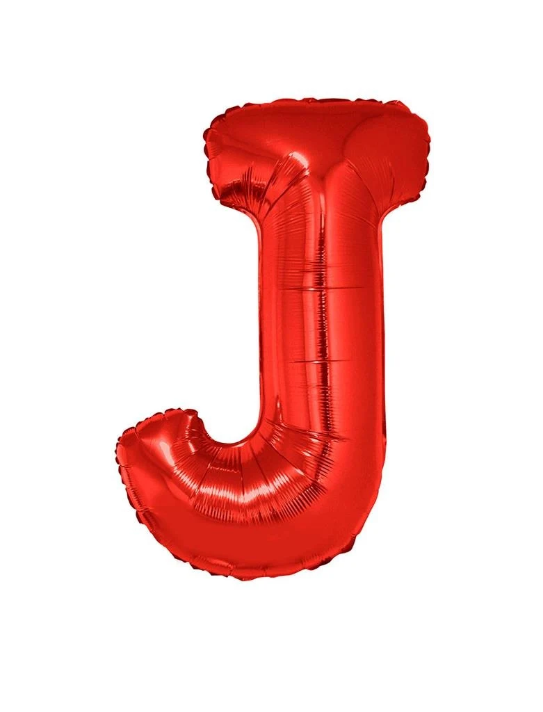 Grote folie ballon letter J Rood