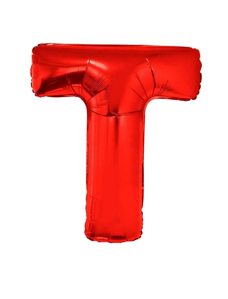 Grote folie ballon letter T Rood