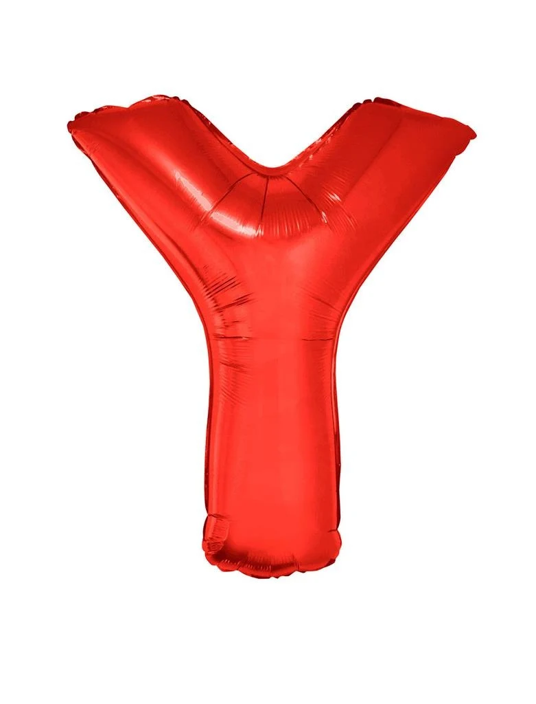 Grote folie ballon letter Y Rood