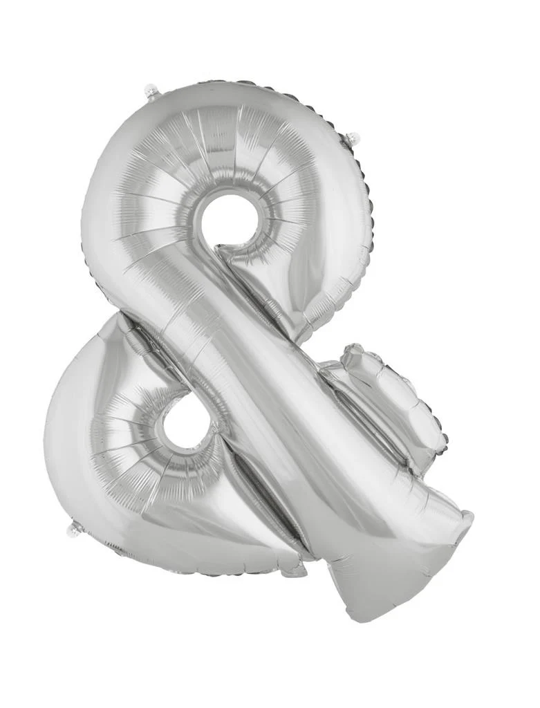 Grote folie ballon &-teken Zilver