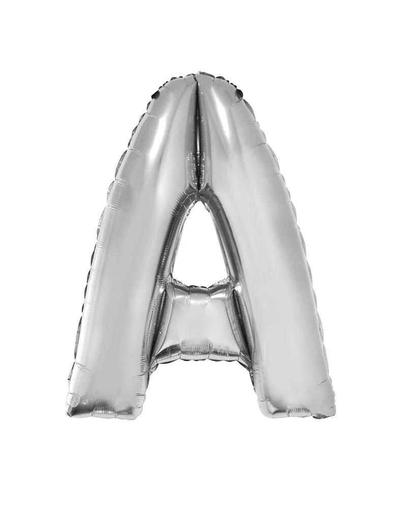 Grote folie ballon letter A Zilver