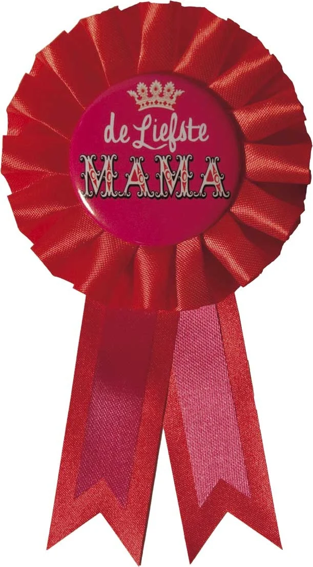 Rozet rood ''De liefste mama''