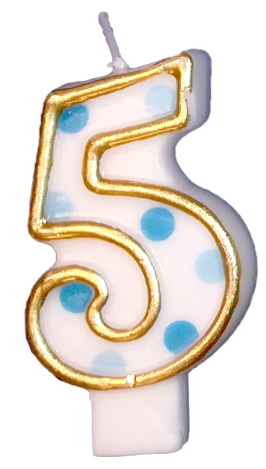 Cijferkaars Blauw 5 gespikkeld