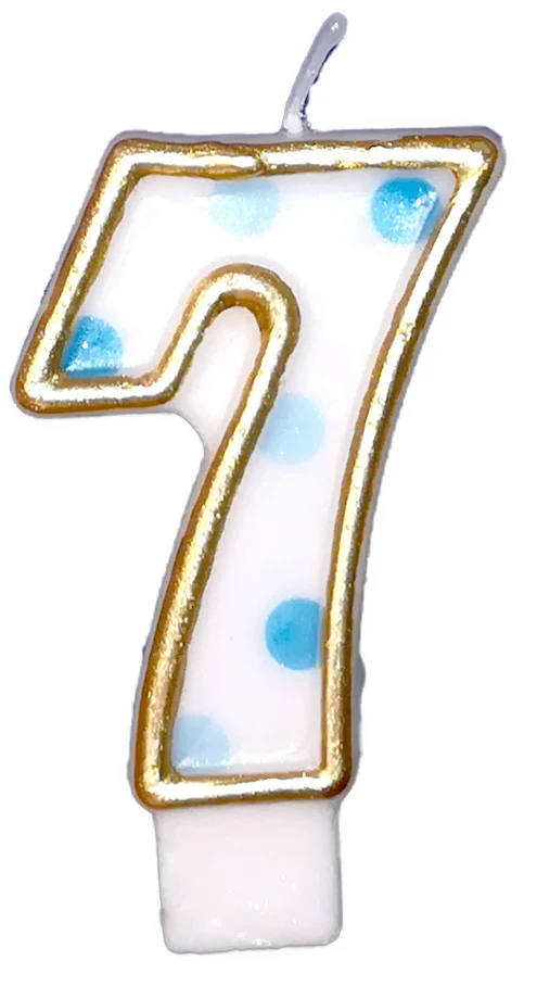 Cijferkaars Blauw 7 gespikkeld