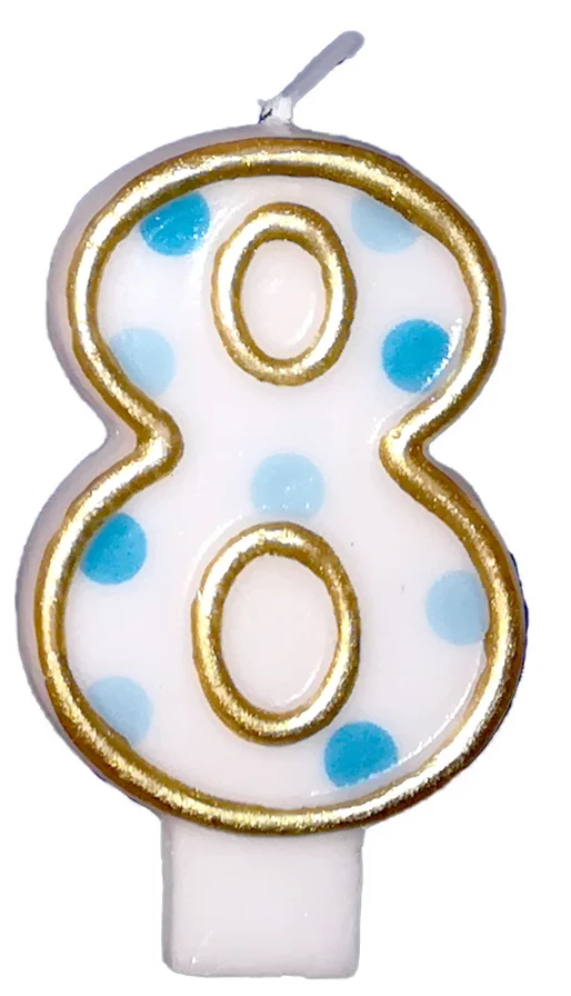 Cijferkaars Blauw 8 gespikkeld