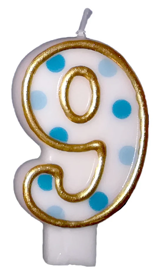 Cijferkaars Blauw 9 gespikkeld