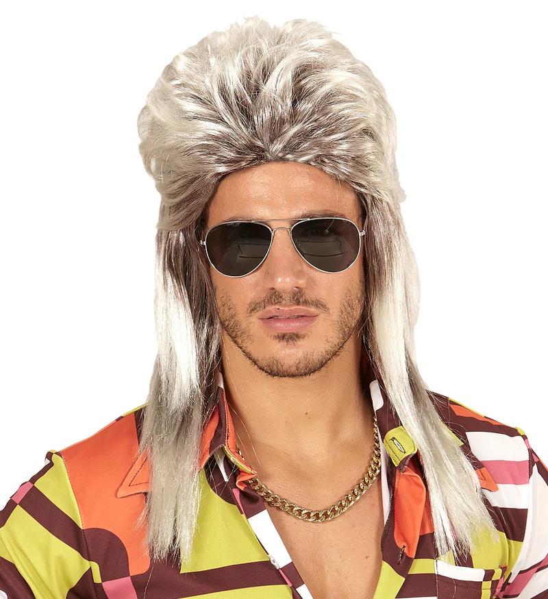 Blond met grijze rocker pruiken voor mannen