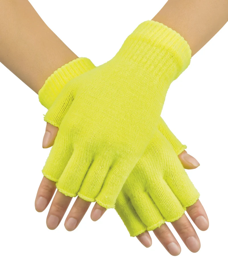 Vingerloze handschoenen neon geel