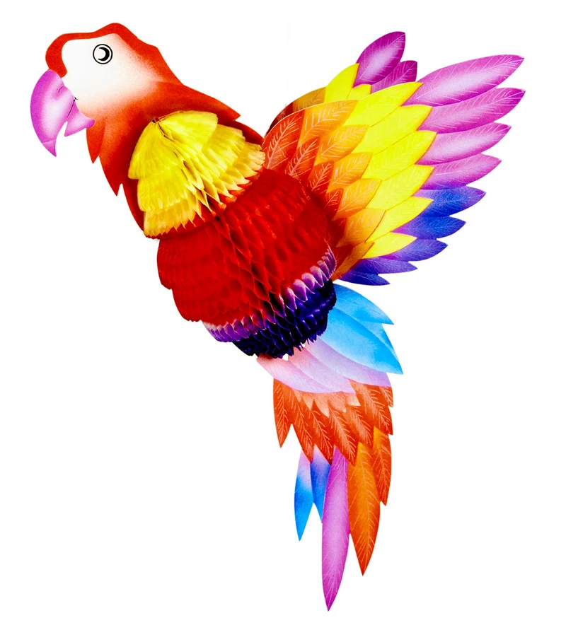 Honingraat papegaai decoratie van papier