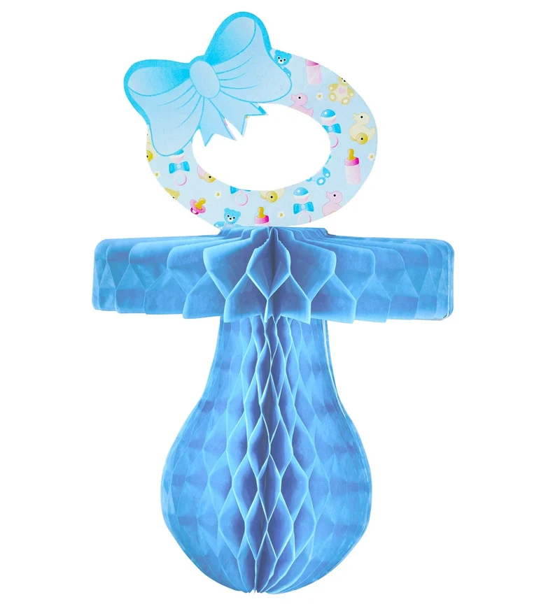 Papieren blauwe fopspeen voor Baby shower