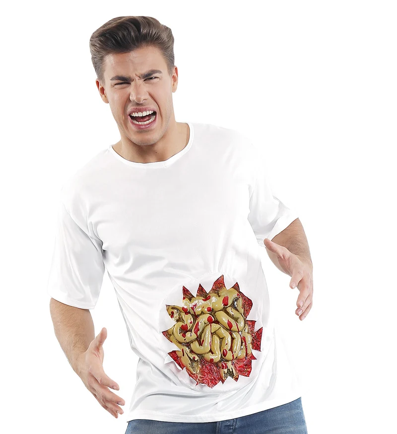 T-shirt met print blootliggende ingewanden