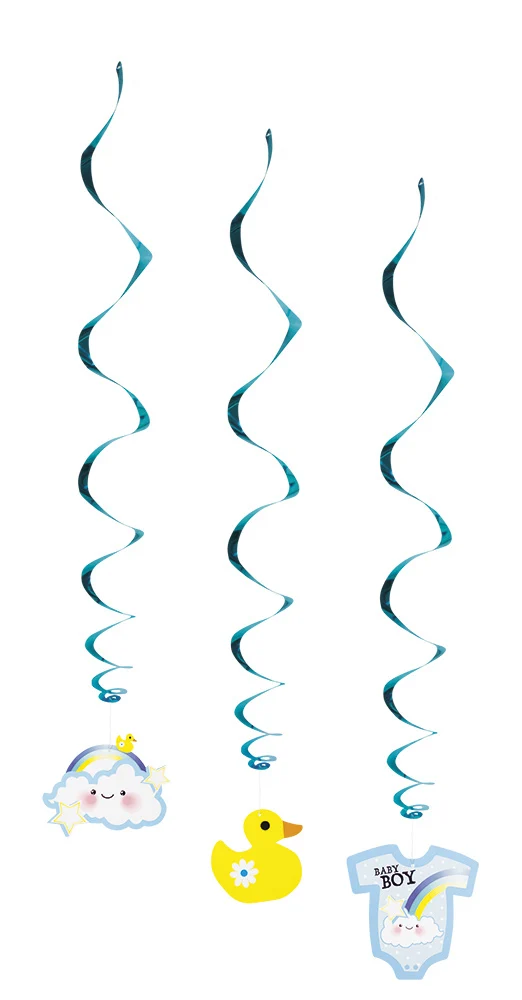 Swirls Hangdecoratie Geboorte Jongen - 3 Stuks