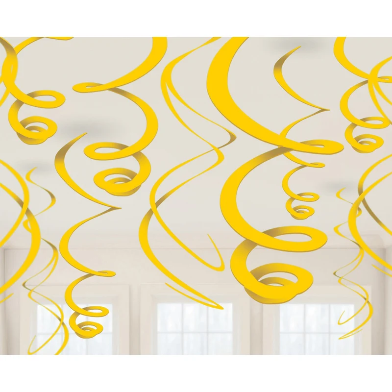 12 swirls decoraties geel