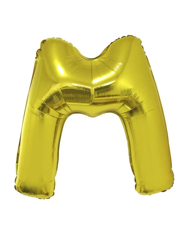 Grote folie ballon letter M Goud