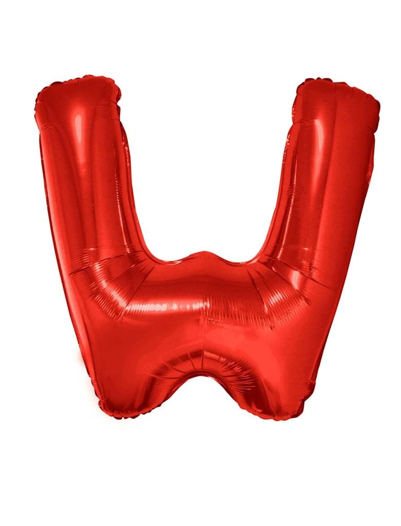 Grote folie ballon letter W Rood