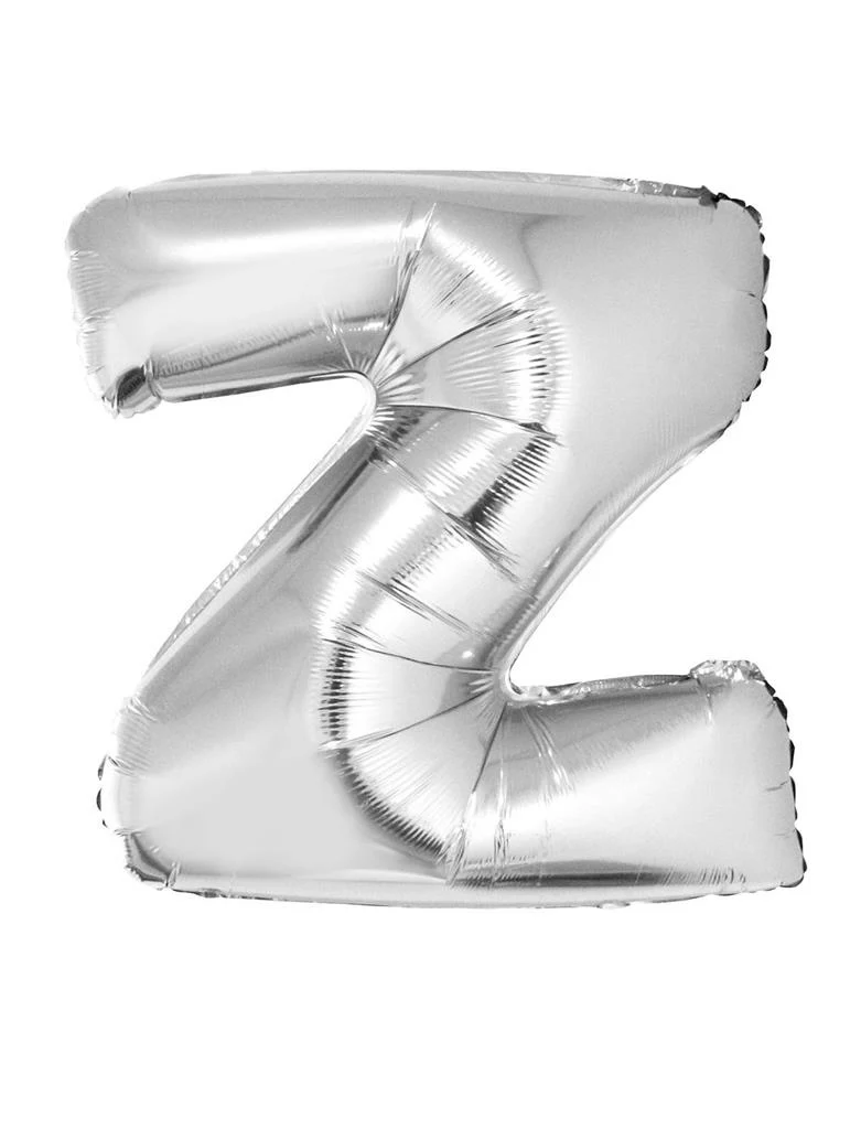 Grote folie ballon letter Z Zilver