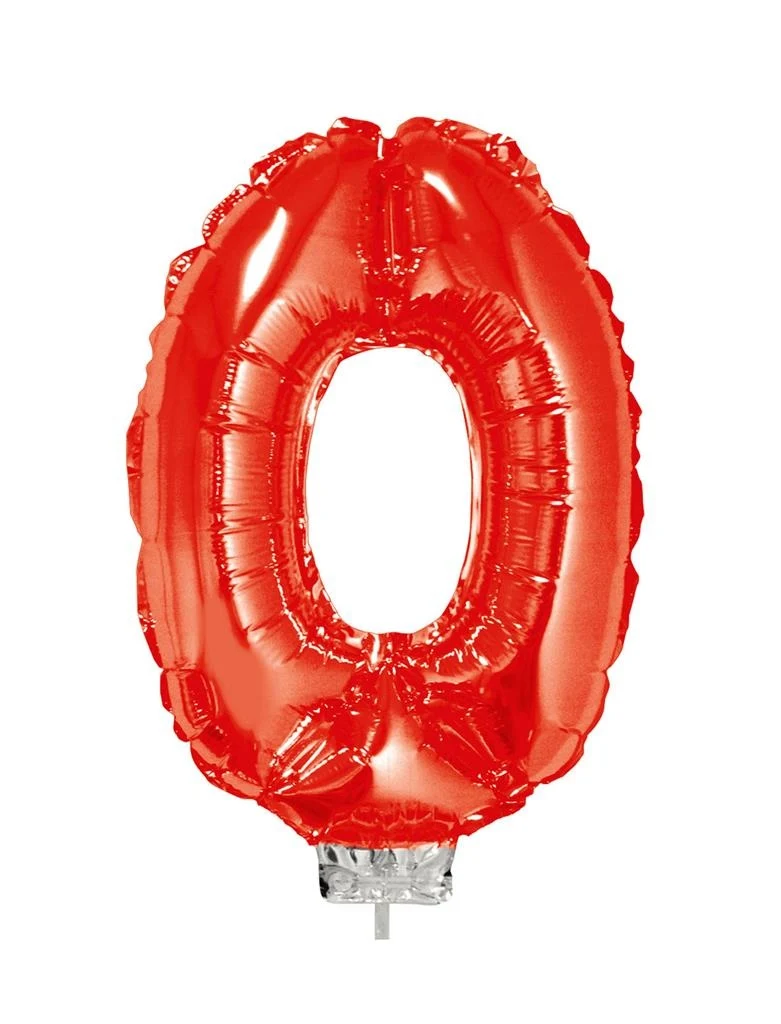 Folieballon 41 cm op stokje rood