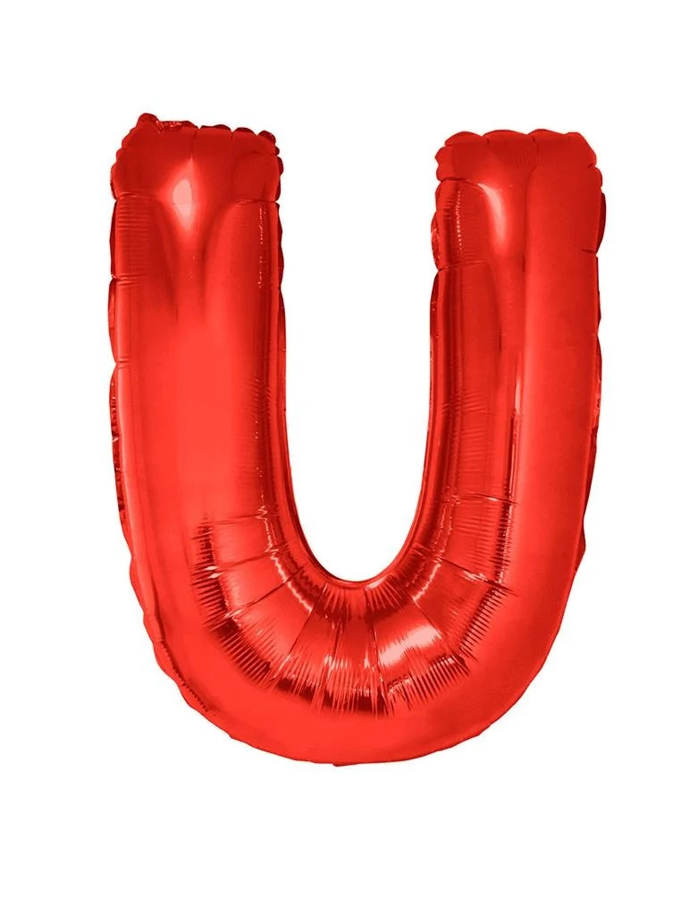 Grote folie ballon letter U Rood