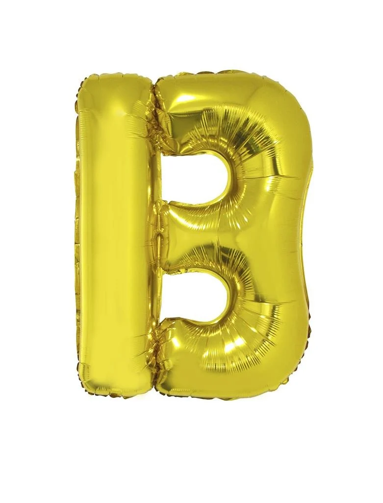 Grote folie ballon letter B Goud