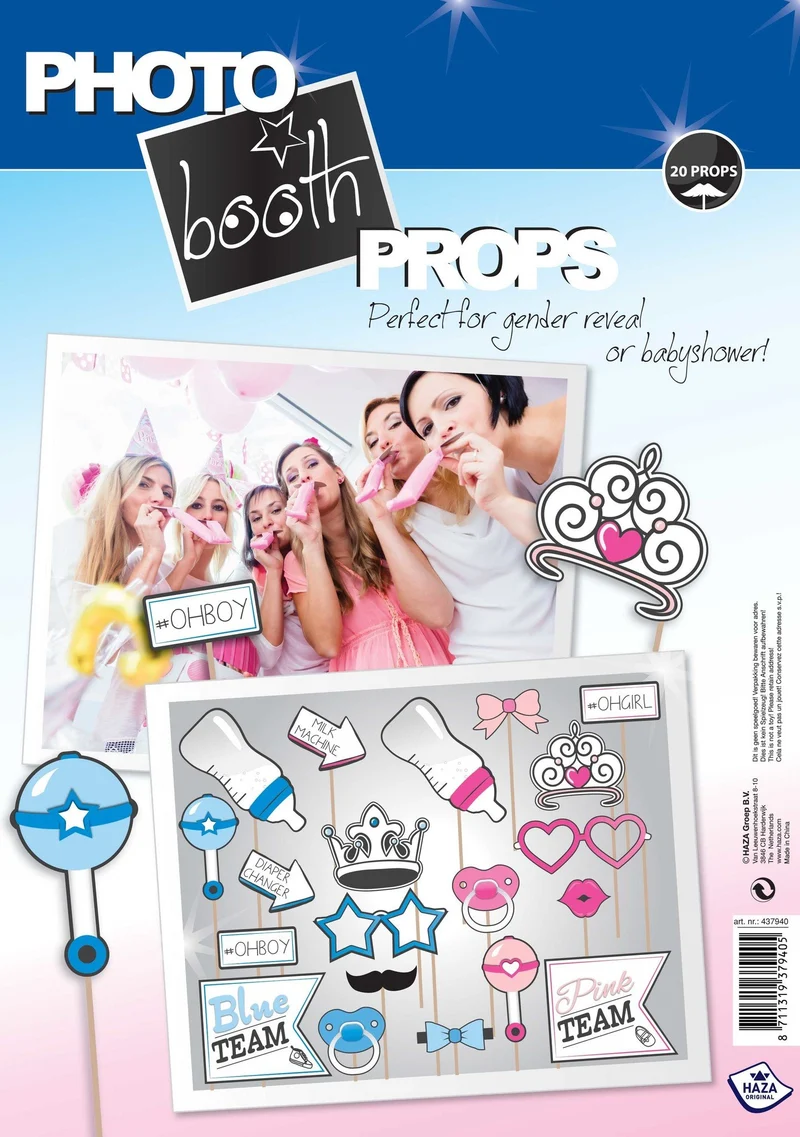 Foto Props Gender Reveal 20 stuks