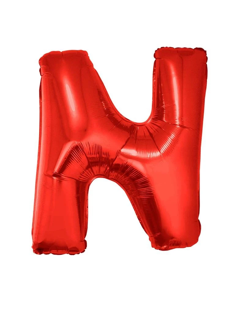 Grote folie ballon letter N Rood