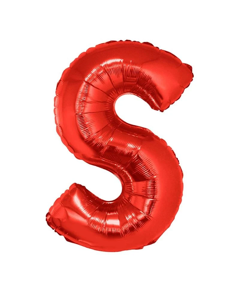 Grote folie ballon letter S Rood