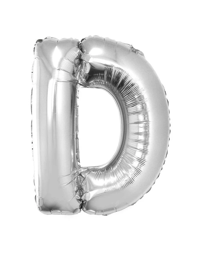 Grote folie ballon letter D Zilver