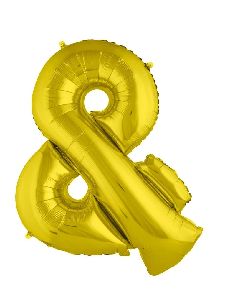 Grote folie ballon &-teken Goud