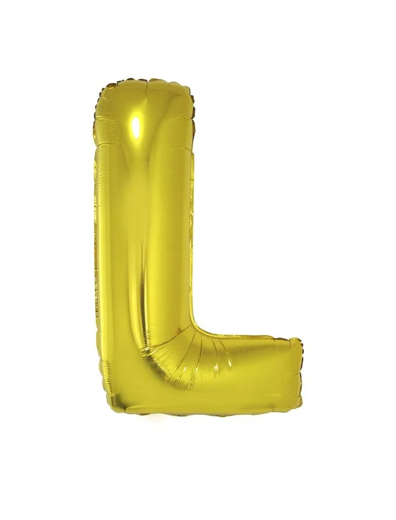 Grote folie ballon letter L Goud