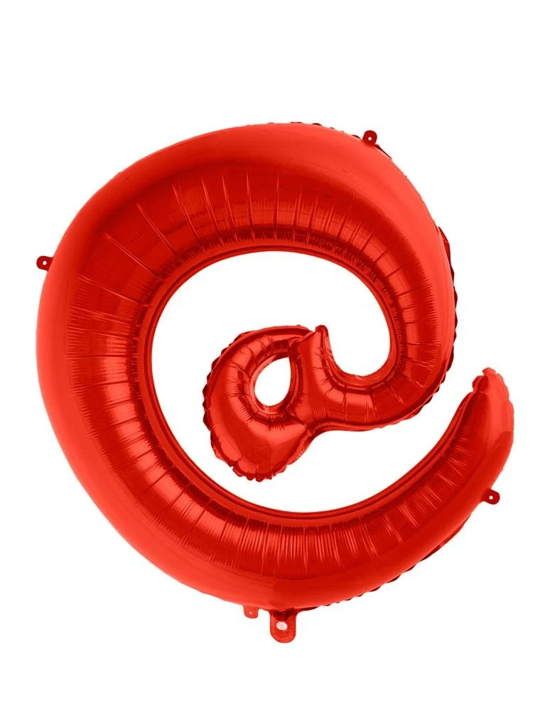 Grote folie ballon @-teken Rood