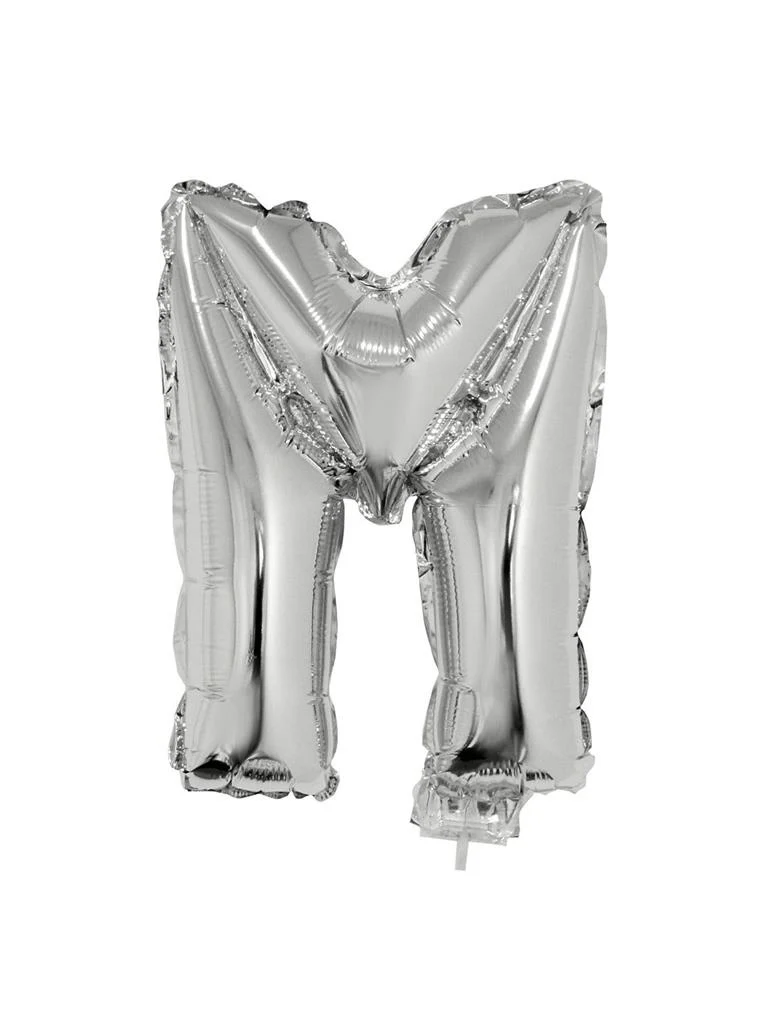Folie ballon letter M Zilver