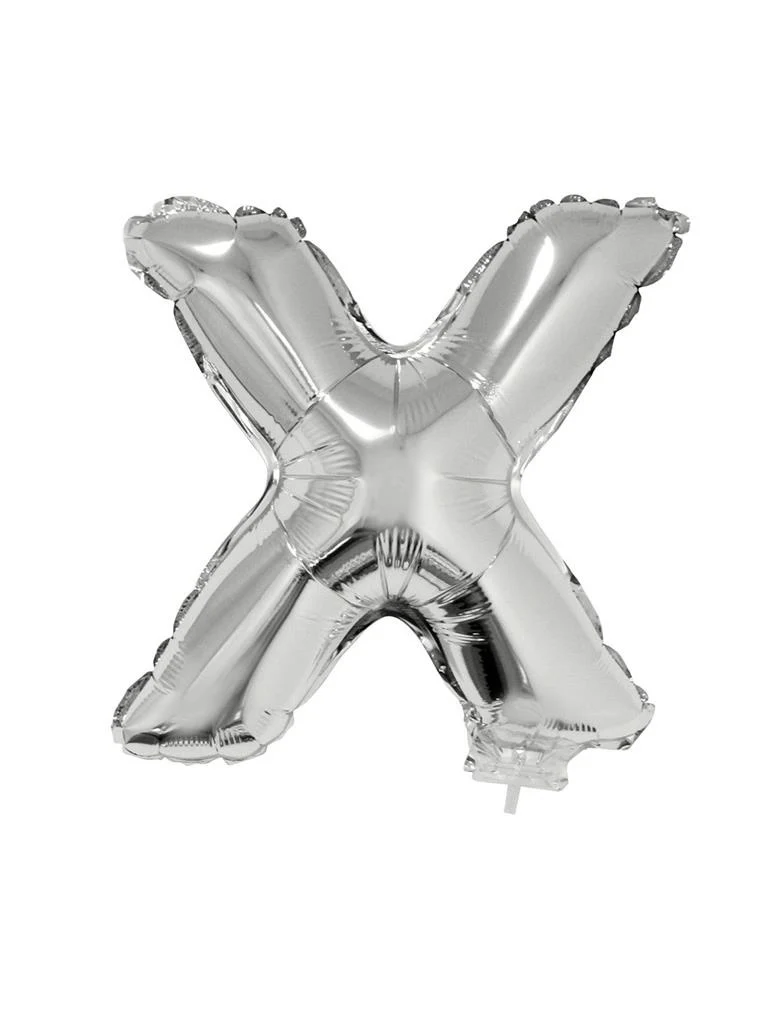 Folie ballon letter X Zilver