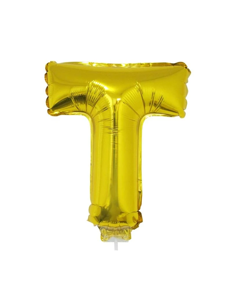 Folie ballon letter T Goud