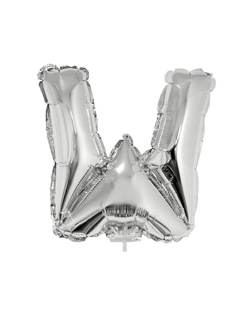 Folie ballon letter W Zilver