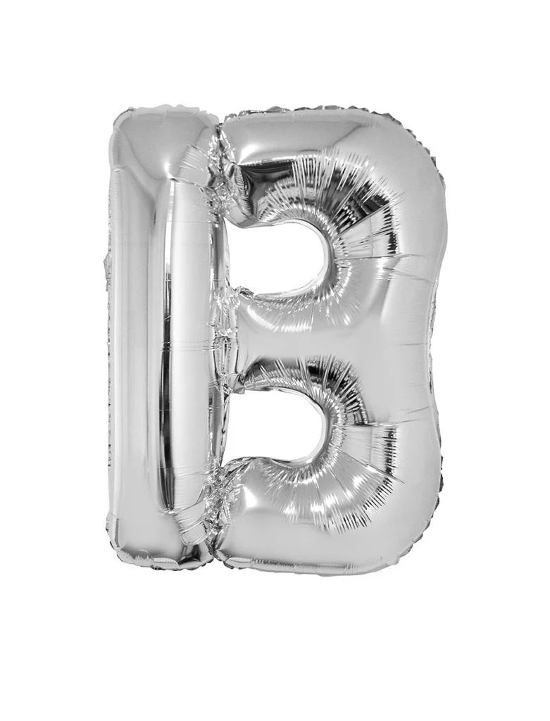 Grote folie ballon letter B Zilver