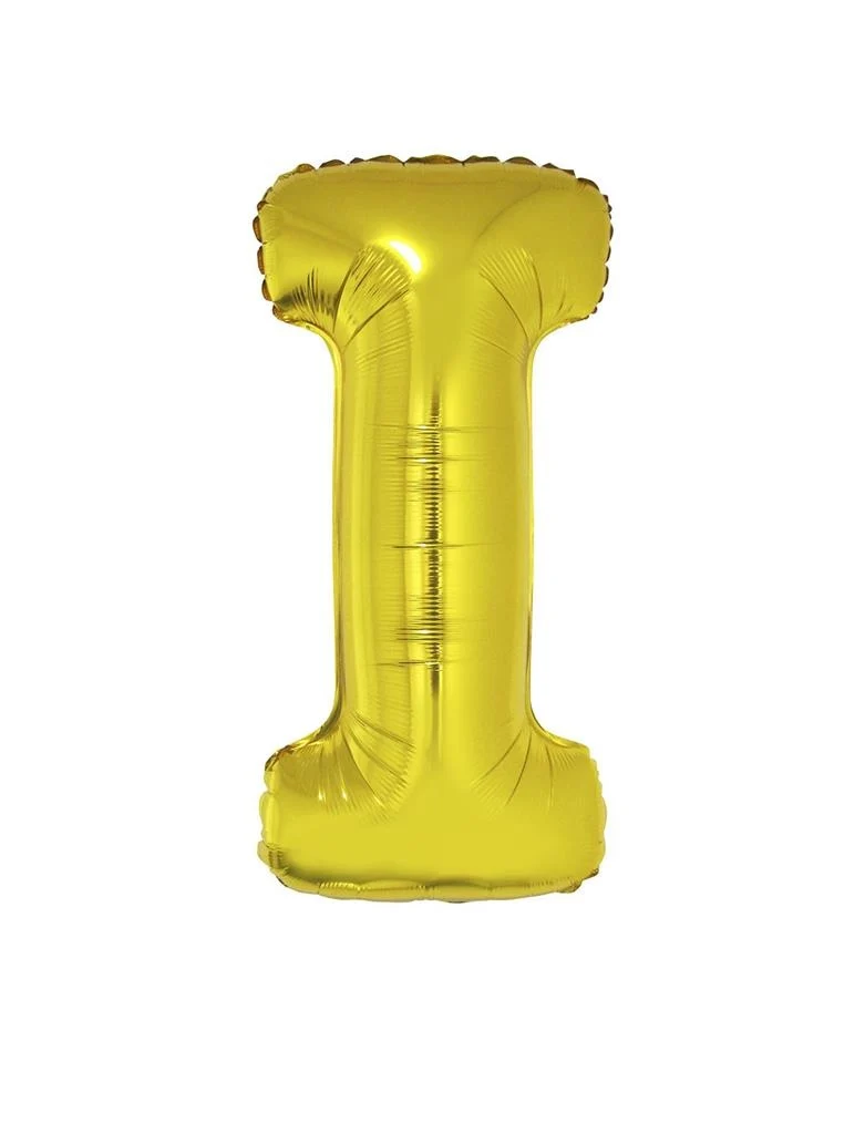 Grote folie ballon letter I Goud