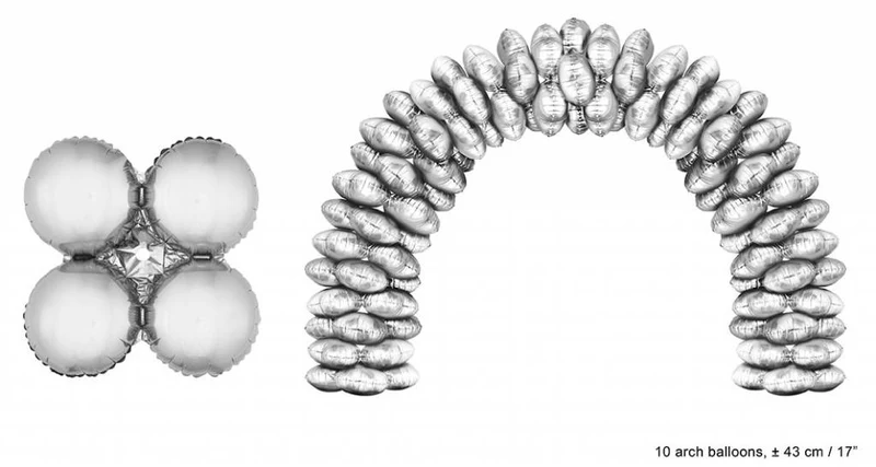 Ballonboog folieballonnen rond Zilver