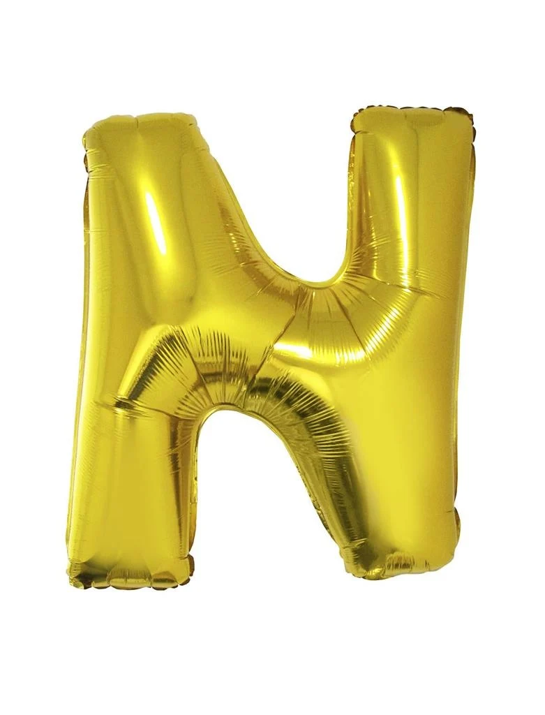 Grote folie ballon letter N Goud