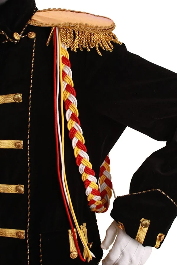 Gevlochten erekoord rood/wit/geel 130cm