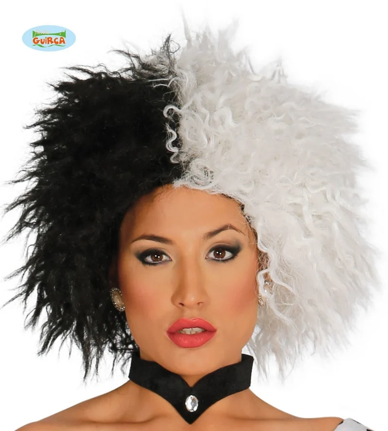 Pruik Cruella Zwart/Wit