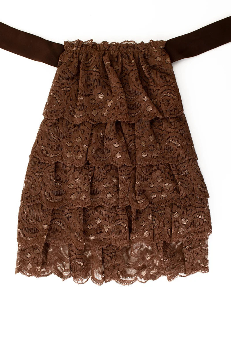 Jabot kant luxe bruin