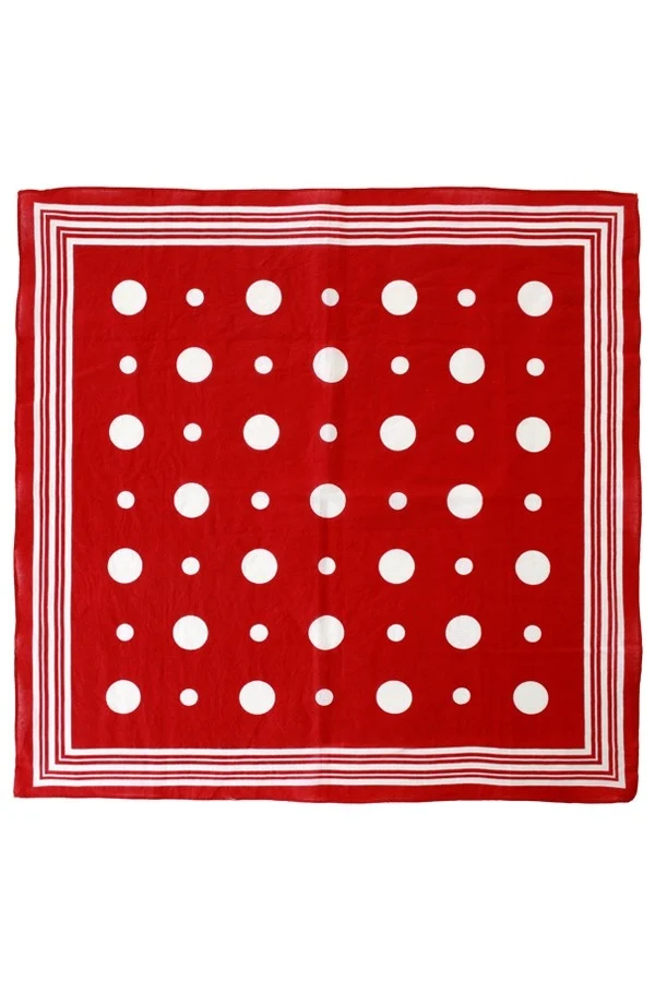 Boeren zakdoek rood met witte bolletjes