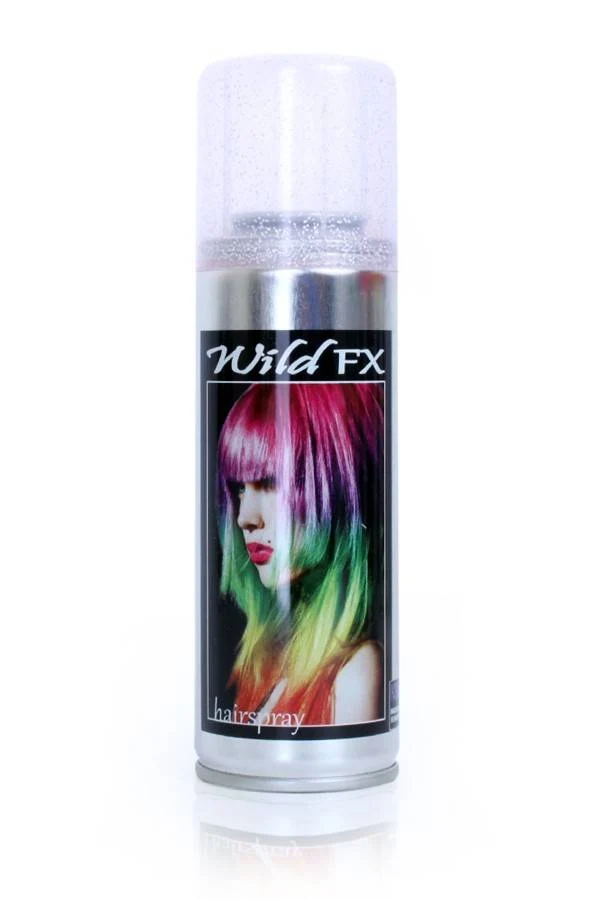 Glitter haarspray zilver