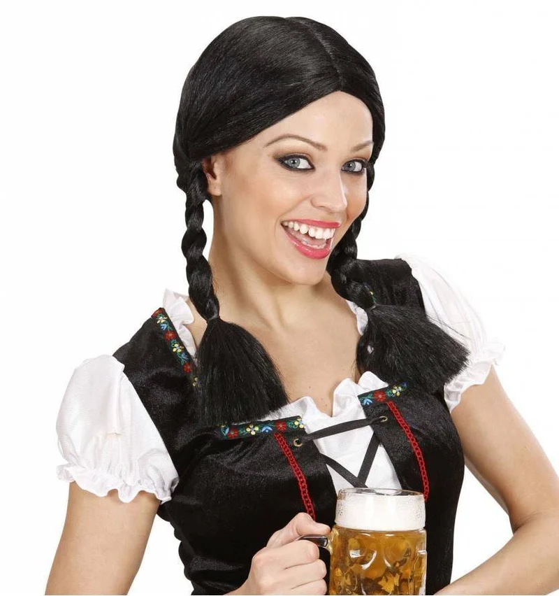 Pruik apres ski zwart