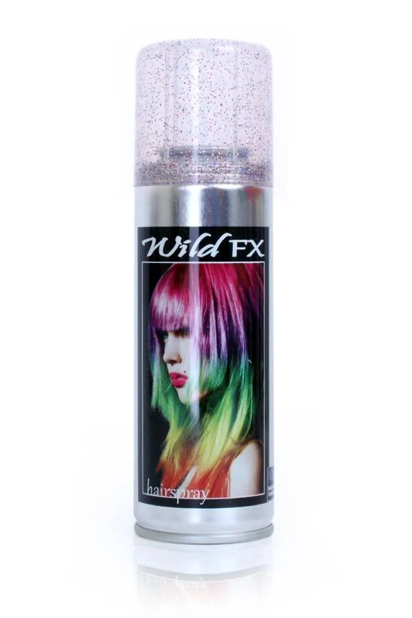 Multi glitter kleuren haar spray