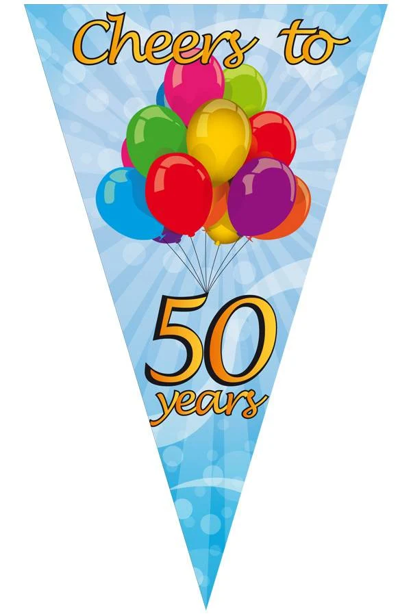 Mega puntvlag cheers 50 jaar