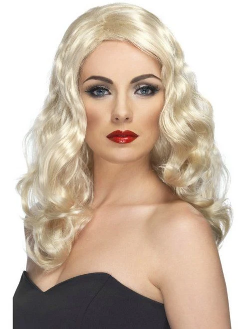 Glamour pruik lang blond